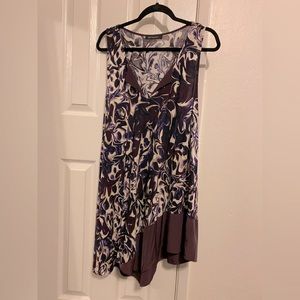 Unique purple satin trim tunic